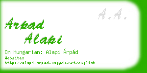 arpad alapi business card